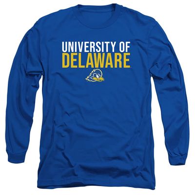 University of Delaware Official Stacked Unisex Adult Long-Sleeve T Shirt,Royal Blue, 3X-Large