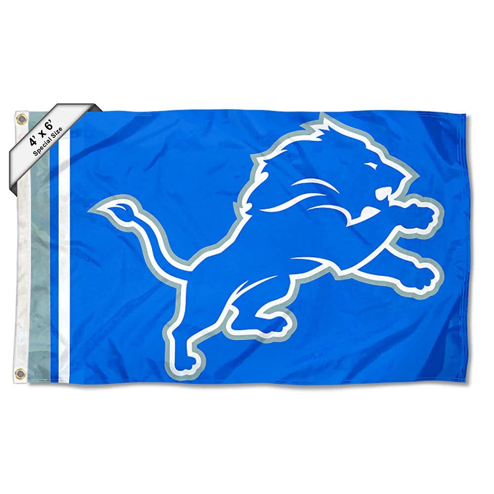 Detroit Lions 4x6 Foot Large Outdoor Pole Flag