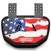 Battle Sports Novelty Football Back Plate  Hard Shell Lower Back Protector with Contoured Foam for High-Impact Protection - Adult, American Flag Red/White/Blue view 1