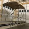 Complete Beige Pontoon Boat Square Tube Bimini Top Kit 10'x8' by Cypress Rowe Outfitters: Ideal Shade Bimini Canvas, Frame, Hardware for Years of Durable, Lasting, and Reliable Shade view 1