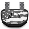 Battle Sports Novelty Football Back Plate  Hard Shell Lower Back Protector with Contoured Foam for High-Impact Protection - Youth, American Flag Silver/Black view 1