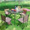 Camping Table Chairs Aluminum Folding Table with Chairs, Outdoor Camping Beach Barbecue Portable Table, Lightweight and Easy to Carry, 72x72x70cm (Color : Style5) view 2