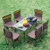 Camping Table Chairs Portable Outdoor Folding Table and Chair Set, Aluminum Camping Table with Storage Bag, Space Saving and Easy to Carry 51x51x53cm (Color : Style2) view 2