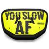 Battle Sports Novelty Football Back Plate  Hard Shell Lower Back Protector with Contoured Foam for High-Impact Protection - Adult, You Slow, Yellow view 2