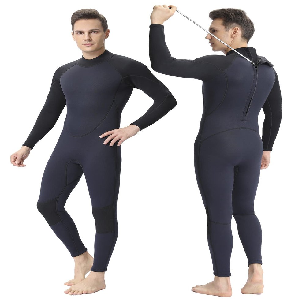 FLEXEL One Piece Full Body Wetsuit for Women Men 3mm 3/2mm 5/4mm Neoprene Thermal Swimsuits in Cold Water for Diving Surfing Swimming Snorkeling