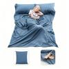 MongByYa Sleeping Bag Liner Lightweight Compact Sleeping Bag Sack Portable Clean Travel Sheet Camping Sleep Sheet for Backpacking Hotel Hiking (Mystic Blue, 82.7" X 63) view 1