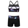 Choomomo Kids Girls Two Pieces Dance Outfit Criss Cross Back Crop Top with Booty Shorts Swimwear Dark Night Black 4 Years view 2