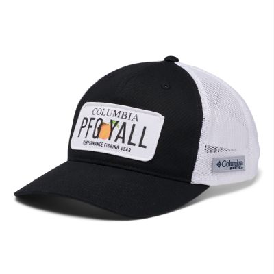 Columbia Unisex PFG Trucker Patch Snap Back, Black/Ga License Plate, One Size