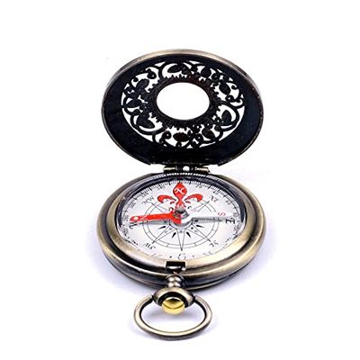 XIXIDIAN Vintage Pocket Watch Compass Pocket Watch Design Outdoor Hiking Navigation Kid Gift Retro Metal Portable Compass for Outdoor Navigation.