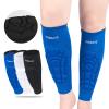 HOBRAVE 2PCS Soccer Shin Guards Padded Calf Compression Sleeves Supports for Shin Splint view 3