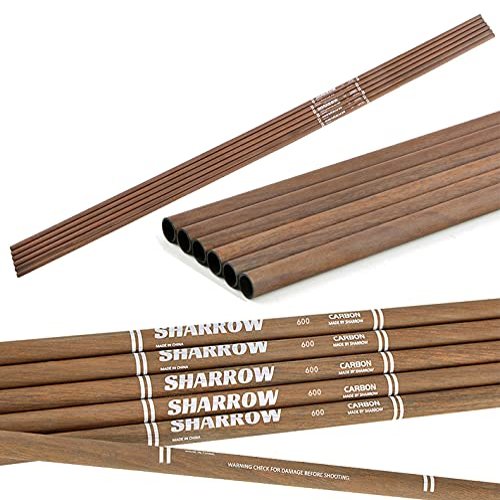 ZSHJGJR 31 Inch 6.2mm Archery Pure Carbon Hunting Arrow Shaft Tubes Spine 340 400 500 600 for DIY Hunting Arrows Bare Raw Shaft Recurve Bow Compound Bow Shooting 6/12/24pcs (24, Spine 500)