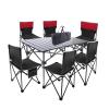 Camping Table Chairs Large Folding Table Set with Six Chairs, Aluminum Alloy Outdoor Camping Picnic Table, Convenient Storage (Color : Package 1) view 1