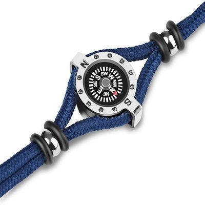 XIXIDIAN Titanium Steel Bracelet Rope Adventure Climbing Compass Ornaments Jewelry Outdoors Camping Hiking Wild Navigation (Color : Blue)