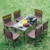 Camping Table Chairs Large Folding Table Set with Six Chairs, Aluminum Alloy Outdoor Camping Picnic Table, Convenient Storage (Color : Package 2) view 2