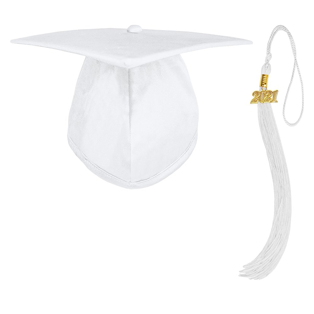 Herrenbek Shiny Kindergarten Graduation Cap with 2026 Tassel Adjustable Preschool Kids for Boys or Girls White