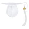 Herrenbek Shiny Kindergarten Graduation Cap with 2026 Tassel Adjustable Preschool Kids for Boys or Girls White view 1