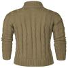 Aimeilgot Mens Fashion Casual Slim Fit Button Down Cable Knitted Stand Collar Cardigan Sweater(Khaki,Small) view 2