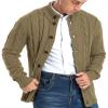 Aimeilgot Mens Fashion Casual Slim Fit Button Down Cable Knitted Stand Collar Cardigan Sweater(Khaki,Small) view 4