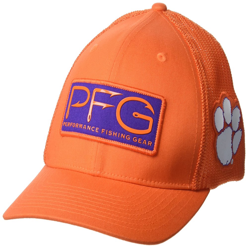 Columbia Collegiate PFG Mesh Hooks Ball Cap, CLE-Spark Orange, Small/Medium