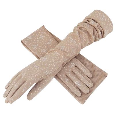Starsouce Women Arm Sun Protection Stretchy Elbow Long Cotton Driving Gloves Non Slip
