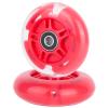 AOWESM 80mm Light Up Scooter Wheels L.E.D.Flashing 3-Wheel Kick Scooter Rear Replacement Wheels for Kick Push Scooters, Inline Skates, Micro Kickboard, Luggage and more (2-Pack) (Red)
