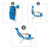 Beach Chairs, Backpack Beach Chair Folding Lightweight, Portable Outdoor Folding Chair with Large Cup Holders and Strap view 4