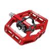 MZYRH MTB Mountain Bike Pedals 3 Bearing Flat Platform Compatible with Dual Function Sealed Clipless Aluminum 9/16" Pedals with Cleats for Road (red 3 Bearings) view 1