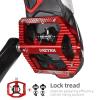 MZYRH MTB Mountain Bike Pedals 3 Bearing Flat Platform Compatible with Dual Function Sealed Clipless Aluminum 9/16" Pedals with Cleats for Road (red 3 Bearings) view 3