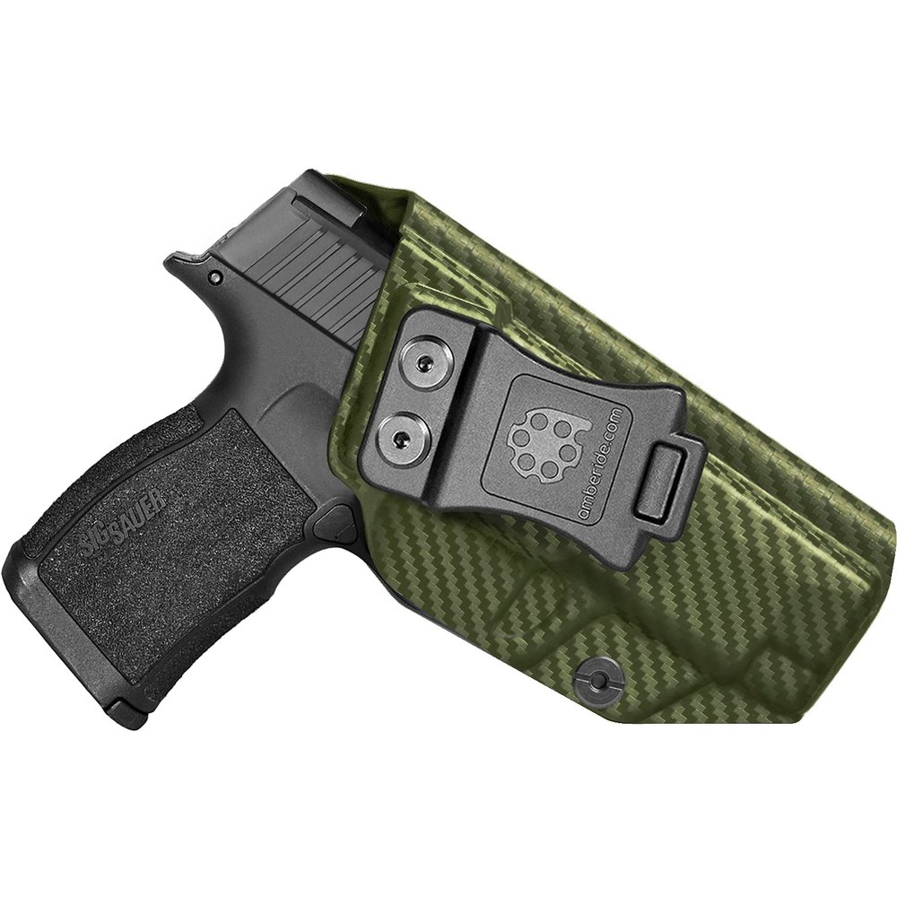 Amberide Sig P365XL IWB Holster,Kydex-Boltaron Inside Waistband Fit Sig P365 XL 9mm Pistol,Low-Print Slim Design,Smooth Quick-Draw Retention,Full Trigger Coverage,030 Cant Adjustment