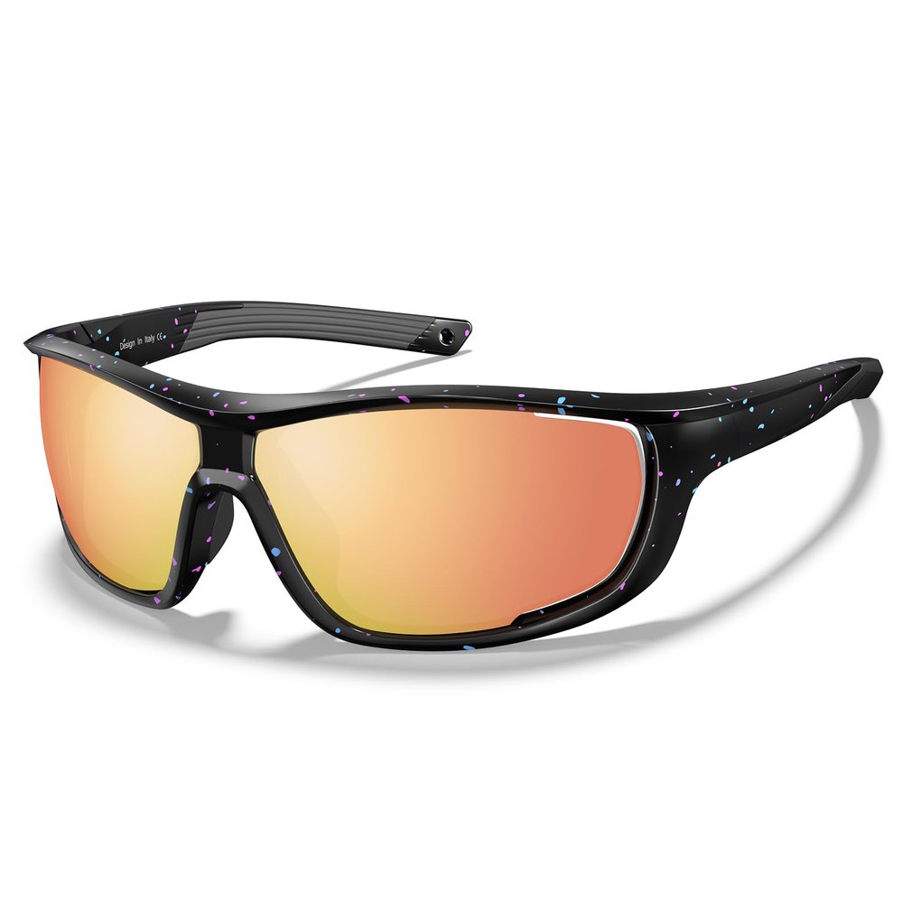 CARFIA Polarized Sports Sunglasses for Men Women UV Protection Unique Lens Sides Vent Glasses for Baseball Running Cycling Tortoise Frame