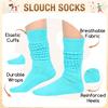 Zmart Blue Slouch Socks Women - Scrunch Slouchy Blue Tube Knee High Socks, Teens Christmas Gifts view 4