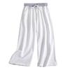 Snoly Women's Summer Casual Pants High Waist Wide Leg Full Length Sweatpants (White, X-Small) view 1