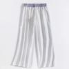 Snoly Women's Summer Casual Pants High Waist Wide Leg Full Length Sweatpants (White, X-Small) view 2