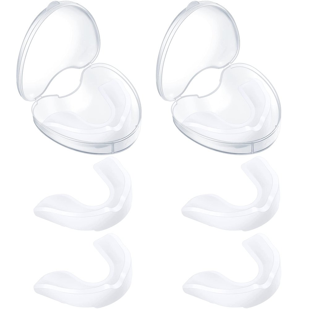 BBTO 6 Pcs Youth Kids Mouth Guard for Sports, Boys Girls Mouth Guard with Case, Mouthguard for Wrestling Boxing Basketball Hockey Football(Classic Style,White)