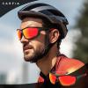 CARFIA Polarized Sports Sunglasses for Men Women UV Protection Unique Lens Sides Vent Glasses for Baseball Running Cycling Red Mirrored view 2