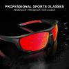 CARFIA Polarized Sports Sunglasses for Men Women UV Protection Unique Lens Sides Vent Glasses for Baseball Running Cycling Red Mirrored view 3