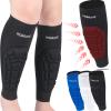 HOBRAVE 2PCS Soccer Shin Guards Padded Calf Compression Sleeves Supports for Shin Splint view 1