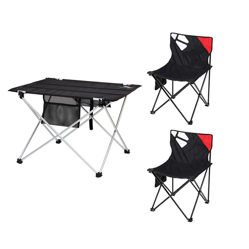 Camping Table Chairs Portable Outdoor Folding Table and Chair Set, Lightweight Camping Picnic Table, Easy to Carry (Size : 75x55x52cm)