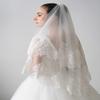 EllieHouse 2 Tier Fingertip Length Wedding Bridal Veil With Comb X30 White view 2