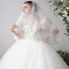 EllieHouse 2 Tier Fingertip Length Wedding Bridal Veil With Comb X30 White view 4