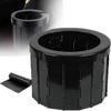 WZFANJIJ Multi-Purpose Portable Folding Stool Seat Rubbish Bin and Toilet with 12 Waste Bag Lightweight Stainless Steel Frame Plastic Seat for Camping Fishing Hiking Off-Road,Black view 1