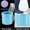 WZFANJIJ Multi-Purpose Portable Folding Stool Seat Rubbish Bin and Toilet with 12 Waste Bag Lightweight Stainless Steel Frame Plastic Seat for Camping Fishing Hiking Off-Road,Blue view 3