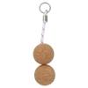 AB Tools 52mm Floating Cork Twin Ball Keyring Key Float Boat Fishing Sailing Buoyant Ring view 2