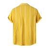 Men's Cotton Linen Shirts Short Sleeve Summer Floral Button Down Hawaiian Shirt Relaxed-Fit Vintage Casual Beach Tops view 3