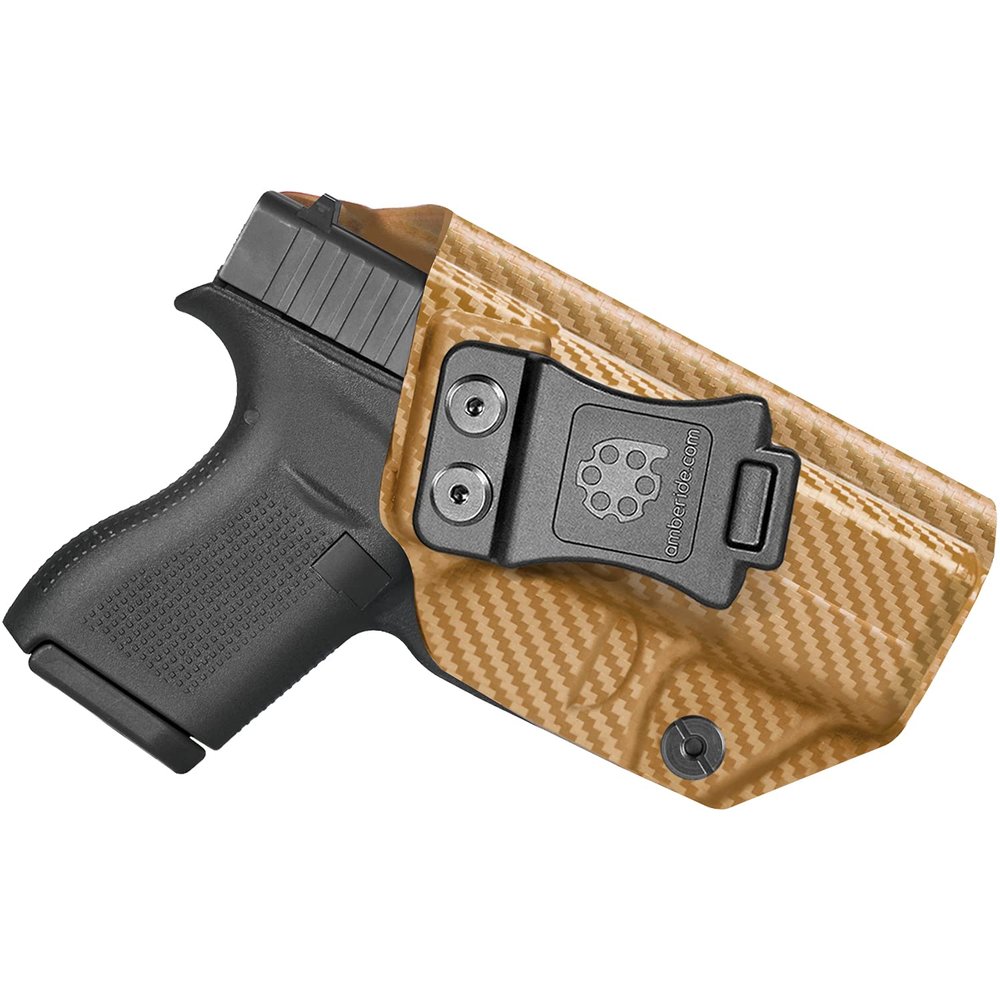 Amberide Glock 42 IWB Holster,Kydex-Boltaron Inside Waistband Fit Glock 42 .380,Secure Retention,Quick Draw,030 Cant