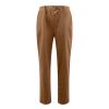 Maryia Linen Pants Women Summer Elastic Waist Capris Comfy Soft Drawstring Cropped Loose Fit Lounge Trousers Orange view 2