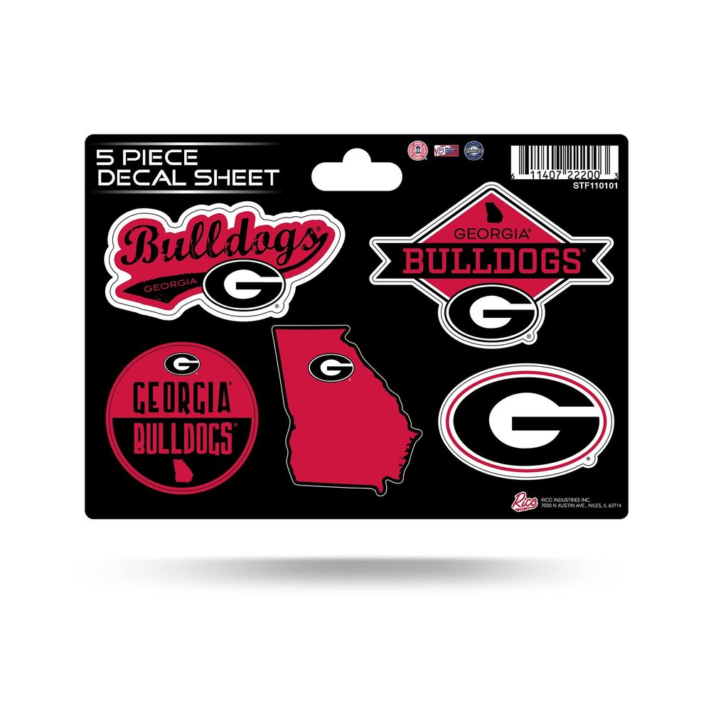 NCAA Georgia Bulldogs 5-Piece Die-Cut Decal Sheet