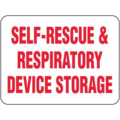The Sign Studio - 12 x 18 Aluminum (.040) Sign  Self-Rescue & Respiratory Device Storage Giant Emergency Signs