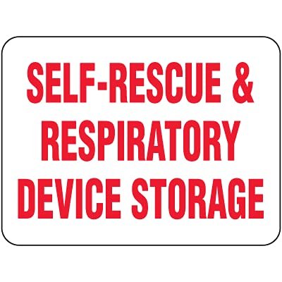 The Sign Studio - 12 x 18 Aluminum (.040) Sign  Self-Rescue & Respiratory Device Storage Giant Emergency Signs