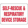 The Sign Studio - 12 x 18 Aluminum (.040) Sign  Self-Rescue & Respiratory Device Storage Giant Emergency Signs view 1
